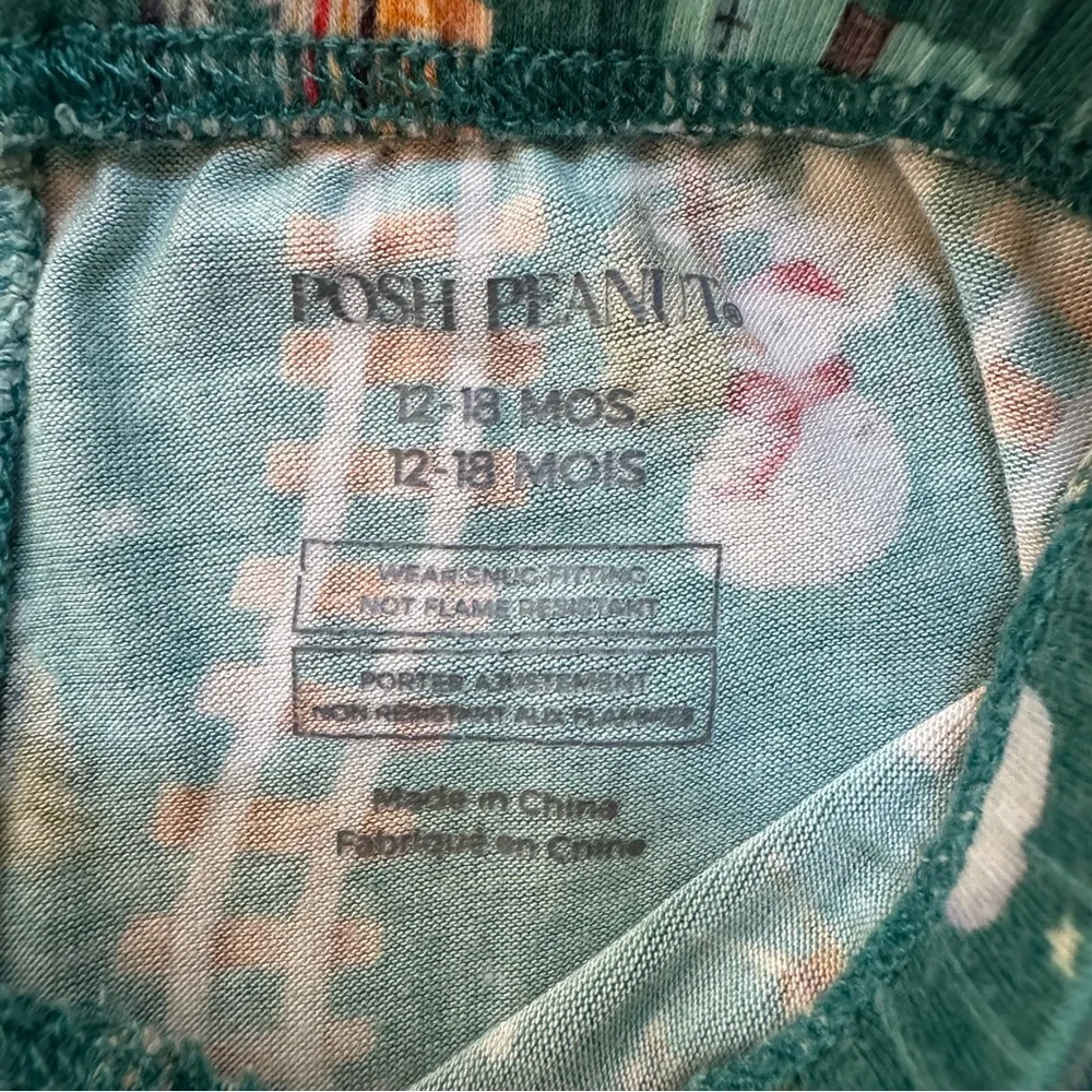 Posh Peanut Bamboo Wyatt Snowman Holiday Train Pajamas, Size 12-18m